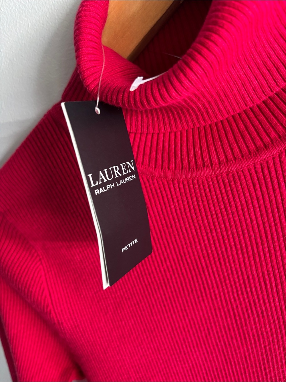 Ralph Lauren Black Label Women's Ribbed Turtleneck Sweater - Fuchsia - Picture 6 of 6